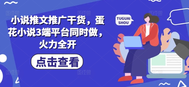小说推文推广干货,蛋花小说3端平台同时做,火力全开-第一资源库