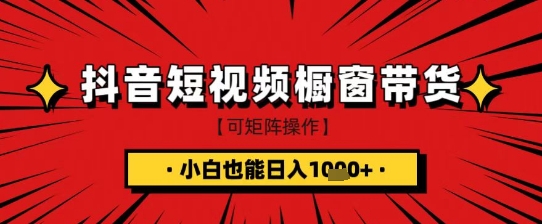 抖音短视频食品橱窗带货,小白轻松上手日入1k+【揭秘】-第一资源库