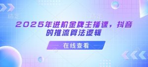 2025年进阶金牌主播课,抖音的推流算法逻辑-第一资源库