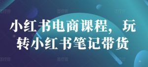 小红书电商课程,玩转小红书笔记带货-第一资源库