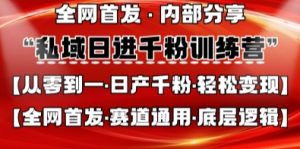 私域日进千粉训练营,全网首发,从0开始带你做好私域,适用于任何赛道,让日产千粉不再是梦-第一资源库
