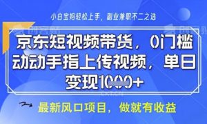 京东短视频代运营,不需要拍剪视频,不需要直播,全程喂饭,小白轻松上手,稳定月入8k【揭秘】-第一资源库