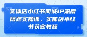 实体店小红书同城IP深度陪跑实操课，实体店小红书获客教程-第一资源库