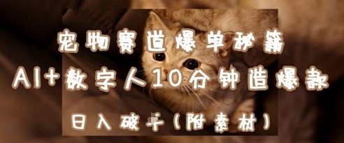 宠物赛道爆单秘籍:AI+数字人10分钟造爆款,日入1k-第一资源库