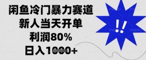 闲鱼冷门暴力赛道,新人当天开单,利润80%,日入1k+【揭秘】-第一资源库