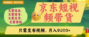 京东短视频带货，开启零门槛躺Z新时代【揭秘】-第一资源库