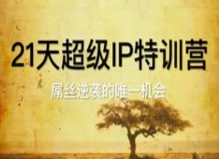 21天超级IP特训营，屌丝逆袭的唯一机会-第一资源库