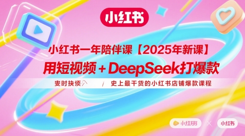 小红书一年陪伴课【2025年新课】,用短视频+deepSeek打爆款,史上最干货的小红书店铺爆款课程-第一资源库