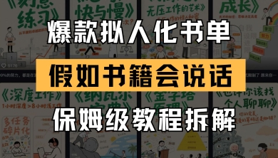 最新爆款拟人化书单玩法,假如书籍会说话,保姆级教程-第一资源库