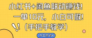 小红书+闲鱼联动挣钱，一单10元，小白可做-第一资源库
