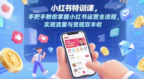 小红书特训课,手把手教你掌握小红书运营全流程,实现流量与变现双丰收-第一资源库