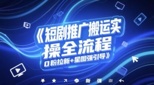 短剧推广搬运实操全流程，0粉拉新+星图强引导-第一资源库
