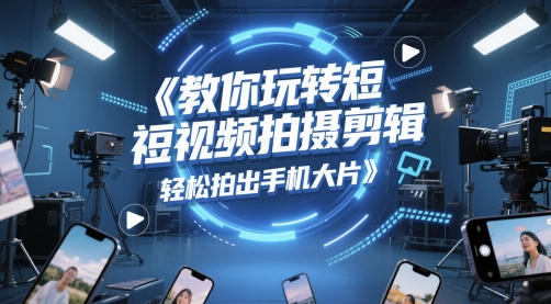 教你玩转短视频拍摄剪辑，轻松拍出手机大片-第一资源库