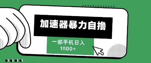 205新风口,加速器暴力自撸,单机日入1k+【揭秘】-第一资源库