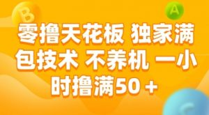 零撸天花板,独家满包技术 不养机 一小时撸满50+【揭秘】-第一资源库