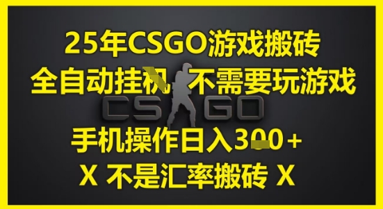 25年CSGO游戏搬砖,全自动运行,不需要玩游戏,手机操作日入3张(不是汇率搬砖)【揭秘】-第一资源库