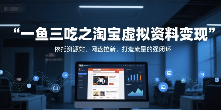 一鱼三吃之淘宝虚拟资料变现,依托资源站、网盘拉新,打造流量的强闭环-第一资源库