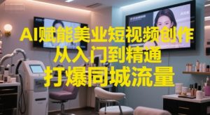 AI赋能美业短视频创作,从入门到精通,打爆同城流量,超级AI工具短视频实操落地-第一资源库