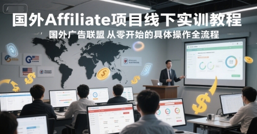国外Affiliate项目线下实训教程,国外广告联盟从零开始的具体操作全流程-第一资源库
