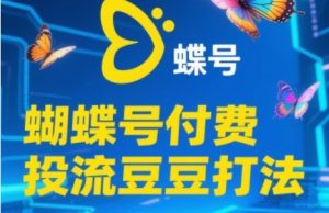 2025蝴蝶号付费投流豆豆打法,助新手快速掌握付费流量撬动自然流的核心玩法-第一资源库