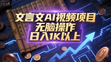 文言文AI视频项目,无脑操作,日入1K以上-第一资源库
