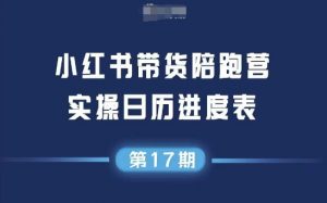 小红书第17期带货陪跑营,不囤货,无不直播,无不投流,通过选品+笔记内容+测品+笔记铺量+矩阵运营打爆款-第一资源库