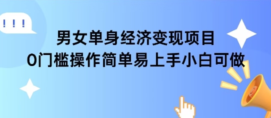 女单身经济项目变现周期长可复购率高日入1k+-第一资源库