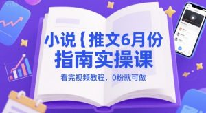小说推文6月份指南实操课,看完视频教程,0粉就可做-第一资源库