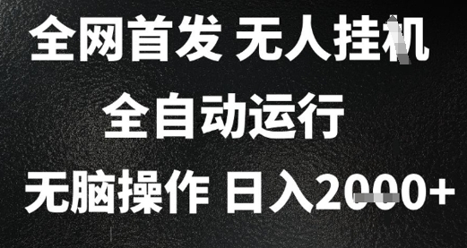 2025首发无人挂G项目，日入2k+，全自动运行，无脑操作，长期稳定 小白可玩【揭秘】-第一资源库