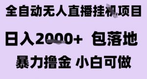 最新全自动抖音无人直播挂G项目,日入2k+ 包落地暴力撸金,小白可做【揭秘】-第一资源库