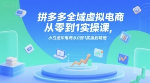 拼多多全域虚拟电商从零到1实操课,小白虚拟电商从0到1实操到精通-第一资源库