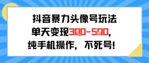 抖音暴力头像号玩法,单天变现3-5张纯手机操作,小白也能行-第一资源库