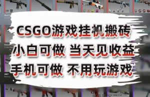 CSGO游戏挂G搬砖,小白纯手机即可操作,不用电脑打游戏,日入3张+,副业网创项目【揭秘】-第一资源库