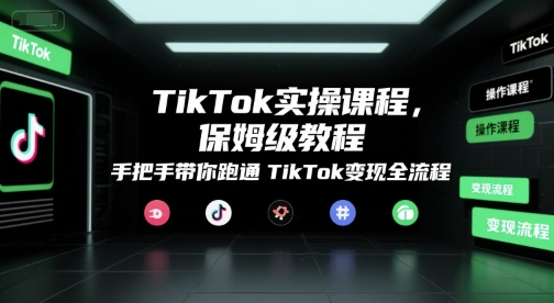 TikTok实操课程,保姆级教程,手把手带你跑通TikTok变现全流程-第一资源库