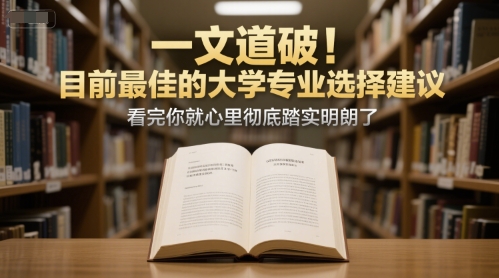 付费文章:一文道破!目前最佳的大学专业选择建议,看完你就心里彻底踏实明朗了-第一资源库