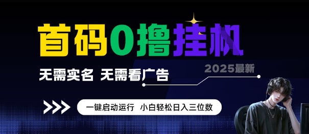 首码0撸全自动挂G项目，无需实名无需看广告，小白轻松日入3位数，多号短阵收益无上限【揭秘】-第一资源库
