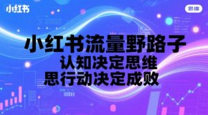小红书流量野路子,认知决定思维,思维决定行动,行动决定成败-第一资源库