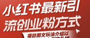 小红书最新引流创业粉方式，项目图文玩法介绍以及如何安全倒流私域-第一资源库