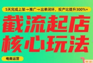 淘宝截流快速起店玩法，掌握暴力快速起店的流程，5天完成上架-推广-出单闭环-第一资源库