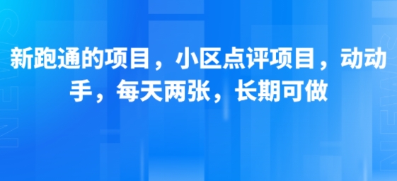 新跑通的项目,小区点评项目,动动手,每天两张,长期可做-第一资源库
