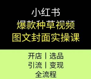 小红书爆款种草视频图文封面实操课,开店、选品、引流、变现全流程-第一资源库