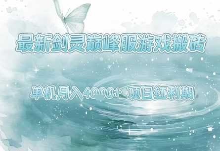 最新剑灵巅峰服游戏搬砖,项目红利期,单机稳定月入4k+操作简单好上手【揭秘】-第一资源库