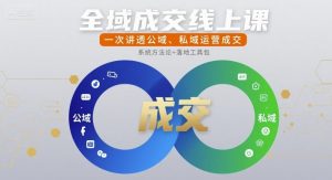 全域成交线上课,一次讲透公域、私域运营成交-第一资源库