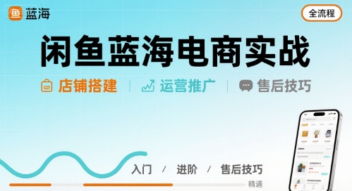 闲鱼蓝海电商实战,店铺搭建运营售后全流程-第一资源库