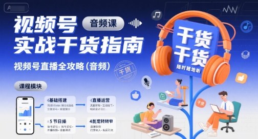 视频号实战干货指南,视频号直播全攻略(音频)-第一资源库