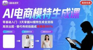 AI模特进阶课程，0基础高效生成逼真电商模特图-第一资源库