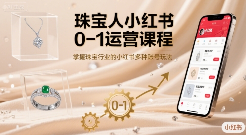 珠宝人小红书0-1运营课程,掌握珠宝行业的小红书多种账号玩法-第一资源库