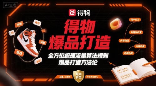 得物爆品打造,全方位梳理得物流量算法规则爆品打造规则-第一资源库