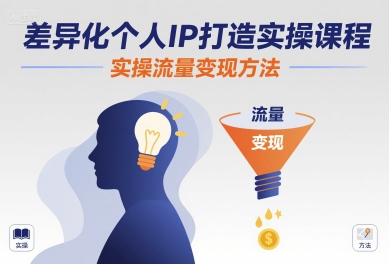 差异化个人IP打造实操课程,实操流量变现方法-第一资源库