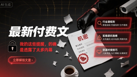 最新付费文:我的这些提醒,的确是透露了太多内幕-第一资源库